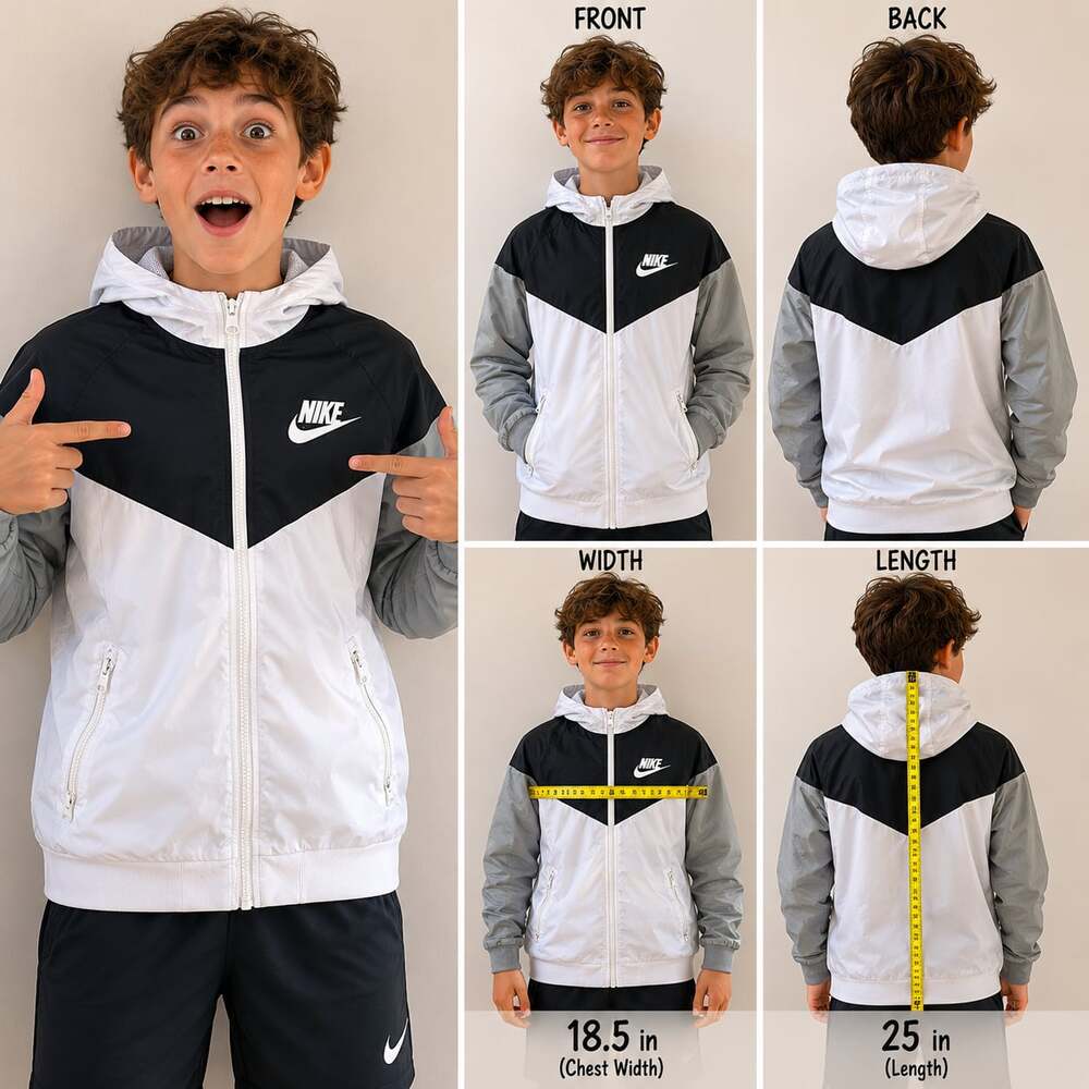 Nike Windrunner Hooded Jacket Youth XL Colorblock Full Zip